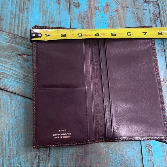 Vintage Birks Genuine Lizagator Brown Cheque book - Picture 13 of 14